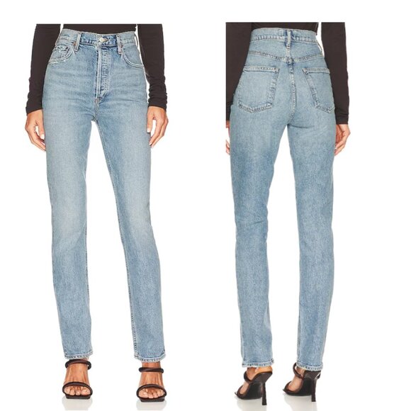 REVOLVE AGOLDE FREYA HIGH RISE SLIM IN JARGON SIZE 28 PRELOVED - Picture 1 of 1